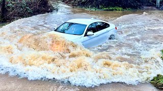 Unbelievable Why Risk it   West Midlands Flooding  Vehicles vs Floods Compilation [upl. by Haerr]