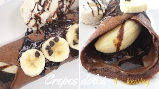 Ricetta Crepes dolci⎮Crepes alla nutella⎮Senza Uova⎮Senza Latte ❤️ ft LikeaVeg [upl. by Lose]