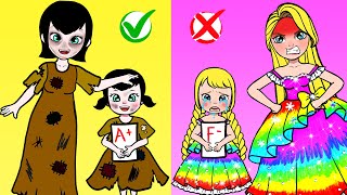 Dont Make Your Sister Cry  Orphans Mavis And Foster Sister Rapunzel  DIY Paper Dolls amp Cartoon [upl. by Morty]