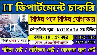 রাজ্যের IT ডিপার্টমেন্টে চাকরি 2024  IT Department Recruitment 2024  Govt Jobs  itjobs job [upl. by Malka106]