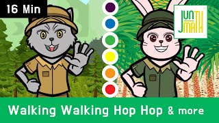 Walking Walking Hop Hop amp 6 more songs l Nursery Rhymes by Mini Kiddie [upl. by Niklaus669]