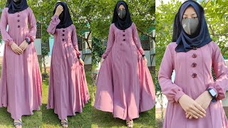 Ramadan special Trendy Hijab Abaya Dress Cutting and Stitching pintucks Abaya Cutting amp Stitching [upl. by Crelin]