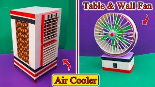 Double Fan Air Cooler Making At Home  Mini Rechargeable Table Fan amp Wall Fan  Fan DIY  Air Cooler [upl. by Adnohsed116]