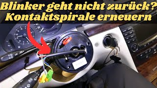 Blinkerhebel geht nicht zurück Kontaktspirale am Lenkwinkelsensor erneuern  Mercedes W211 EKlasse [upl. by Judenberg]