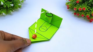 How to Make Easy Origami Mini toy Basketball Slam Dunk  Handmade Toy Making Ideas  DIY Basketball [upl. by Hadley]