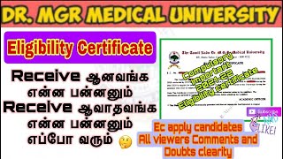 TN Medical DR MGR University Eligible certificate Received and Unreceived Clearify Then what does [upl. by Rabush528]