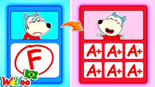 Bom Aluno vs Mau Aluno  Wolfoo em Uma Nova História da Escola  wolfooemportuguesoficial [upl. by Merwin]