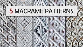 5 MACRAME PATTERNS You Should Know [upl. by Galvin]