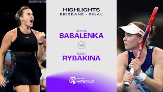 Aryna Sabalenka vs Elena Rybakina  2024 Brisbane Final  WTA Match Highlights [upl. by Sonny]