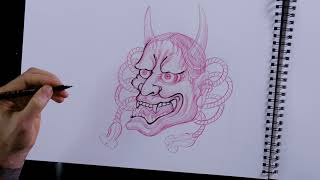 Chris Garver’s Hannya Tutorial  Tattoodo  Art Class [upl. by Rostand]