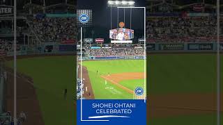 Shohei Ohtani standing ovation in first game at Dodger Stadium after joining 5050 club Shorts [upl. by Demodena]