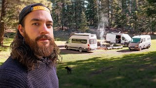 Cozy Vanlife Camping in MOUNTAIN FOREST with friends [upl. by Almeta527]