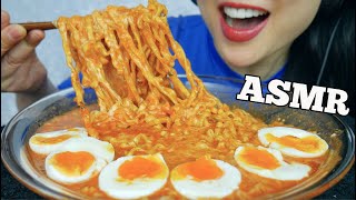 ASMR SPICY CHEESY NOODLES  SOFT BOIL EGGS RELAXING EATING SOUNDS NO TALKING  SASASMR [upl. by Attela67]