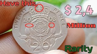 Top 2 UK Twenty pence most Valuable 20 pence 1989coin worth up to 500000 to look for [upl. by Elnukeda106]