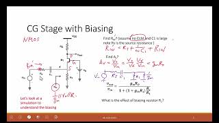 L121 DC Biasing and Simulation of Common Gate Amplifier [upl. by Beryl43]