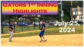 Wallys Gators 1st Inning Highlights  July 25 2024 [upl. by Idac515]