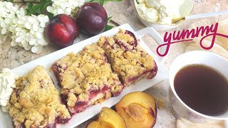 German Plum Cake  Pflaumenkuchen  Zwetschgendatschi with Streusel [upl. by Boffa]