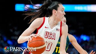 Breanna Stewart highlights Team USAs win over Australia in basketball semifinal  Paris Olympics [upl. by Akerboom200]