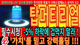 탑머티리얼 필수시청 5 하락에 겁먹지 말라 가치를 믿고 강력홀딩 2차전지 황제 글로벌 1위 LFP 양극재 엔켐 에코프로머티 주가전망 목표가 디에스경제뉴스 상식이 [upl. by Chara]