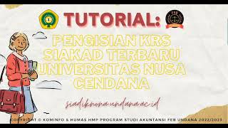 TUTORIAL PENGISIAN KRS SIAKAD TERBARU UNDANA SIADIKNONA [upl. by Shaylah]