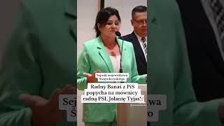 Radny Banaś z PiS popycha na mównicy radną PSL Jolantę Tyjas [upl. by Jenna]