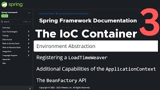 Part 3  Spring Framework Doc  The IoC Container Environment Abstraction  The BeanFactory API [upl. by Rusell358]