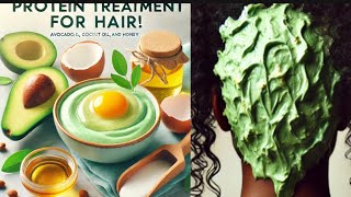 Extreme Deep Conditioning Protein Treatment for Rapid Hair Growth  Egg and Avocado Hair Mask [upl. by Geno464]