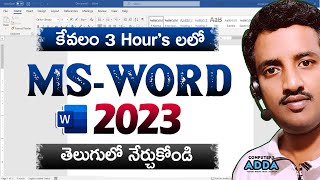 MsWord 2023 Tutorial in Telugu  తెలుగులో   Learn Basic to Adv MsWord in Telugu 3 Hours [upl. by Kroy109]