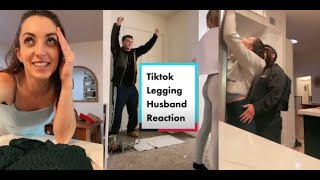 MY HUSBAND REACTS TO MY TIKTOK LEGGINGS  AMAZON LEGGINGS 😄（4） [upl. by Vivle]