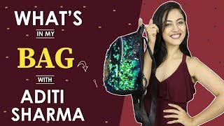 What’s In My Bag Aditi Sharma  Bag Secrets Revealed  India Forums [upl. by Farah239]