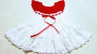 VESTIDITO A CROCHETganchillo para niña👗1 [upl. by Anirres92]