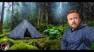 Facing a Storm in a Tipi Tent  Heavy Rain and Powerful Winds  ASMR Camping Adventure [upl. by Pelag]