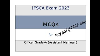 ifsca MCQ  Assistant manager post exam prep  IFSCA Act [upl. by Idihc]