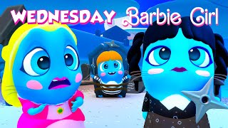 💢 Wednesday Addams hates Barbie Secretly she sings Barbie Girl song ⭐️ Cute covers by The Moonies [upl. by Akeirahs]