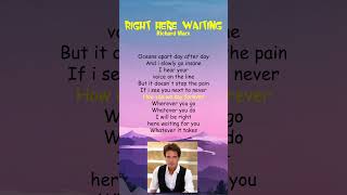 Richard Marx  Right Here Waiting Lyrics shorts [upl. by Frederica]