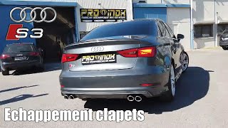 Audi S3 2017 ligne après catalyseur silencieux clapetsvalve et double sortie GD Proinox Mantes [upl. by Akisej195]