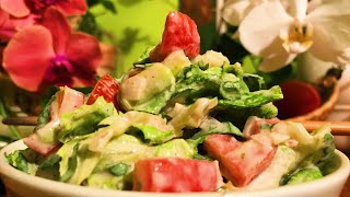 Microgreens Cilantro Avocado Tomato Frisée Salad with Garlic Cashew Dressing  Take 3 [upl. by Blinni]