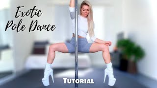 Exotic Pole Dance Routine  Step by Step Tutorial  Beginner to Intermediate Choreography [upl. by Etnohs]