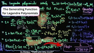 The Generating Function for the Legendre Polynomials [upl. by Parshall]