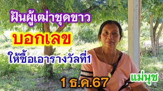 ฝันผู้เฒ่าชุดขาว บอกเลข ให้ซื้อเอารางวัลที่1 แม่นุช 1 ธค67 [upl. by Angelo]