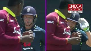 Eng vs WI ODI  Jos Buttler Gives A Salute To Sheldon Cottrell For Six  Watch [upl. by Fraze]