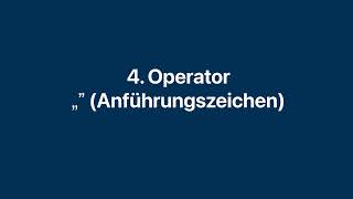 Wie nutze ich die Operatoren [upl. by Ecikram]