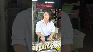 The Beautiful Pork Balls Lady in A Student Look  Thai Street Food [upl. by Mylor]