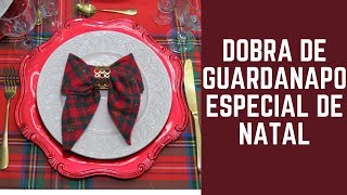 Especial de Natal  Dobradura de guardanapo em forma de laço [upl. by Castle]