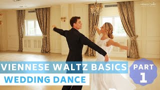 Viennese Waltz Basics  part 1  Basic Steps  Wedding Dance choreography [upl. by Ynnaj875]