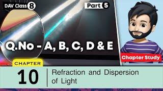 Chapter 10  Refraction and Dispersion of Light  Class 8 DAV Science  Question Answer 🥳 [upl. by Pierro]