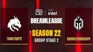 Dota2  Team Spirit vs Gaimin Gladiators  Game 2  DreamLeague Season 22  Group Stage 2 [upl. by Egnalos]