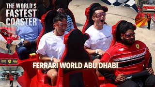 Ferrari World Abu Dhabi  Worlds Fastest Roller Coaster Ride Experience  Telugu Vlogs [upl. by Sungam89]