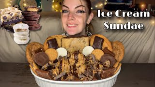 CHOCOLATE PEANUT BUTTER ICE CREAM SUNDAE MUKBANG Vegan No Talking [upl. by September]