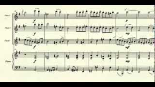 Rondeau  J S Bach  for 3part flute ensemble with piano [upl. by Nitsid]